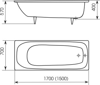 Ванна чугунная размеры 1700
