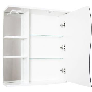 AQUALINE ВОЛНА 60/С зеркальный шкаф со светильником, белый